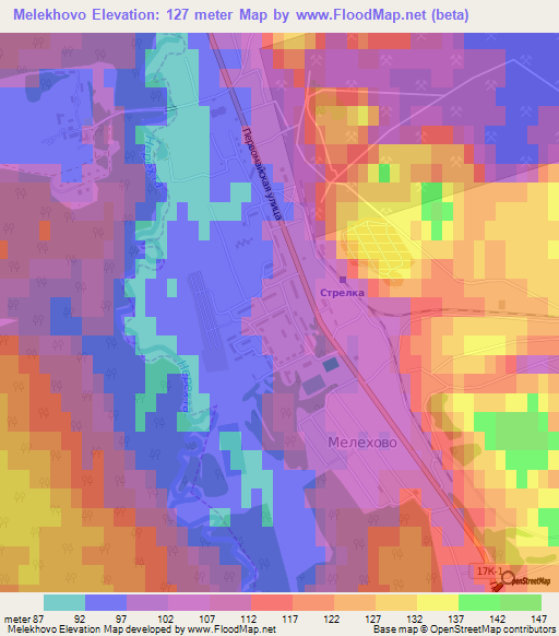 Melekhovo,Russia Elevation Map