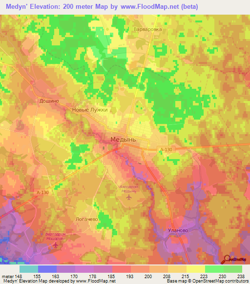 Medyn',Russia Elevation Map