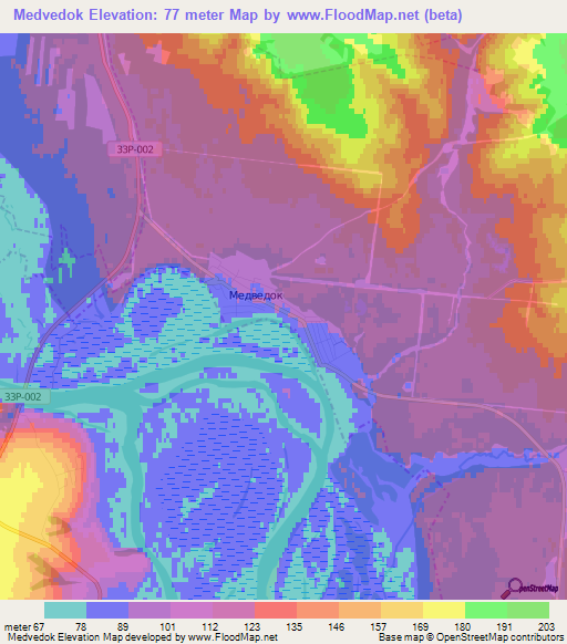Medvedok,Russia Elevation Map