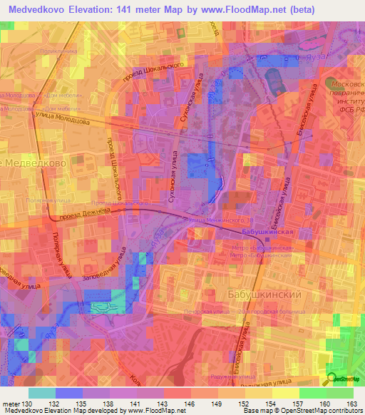 Medvedkovo,Russia Elevation Map