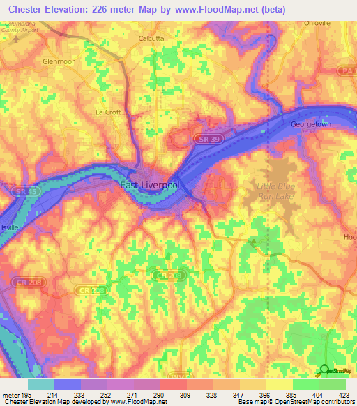 Chester,US Elevation Map