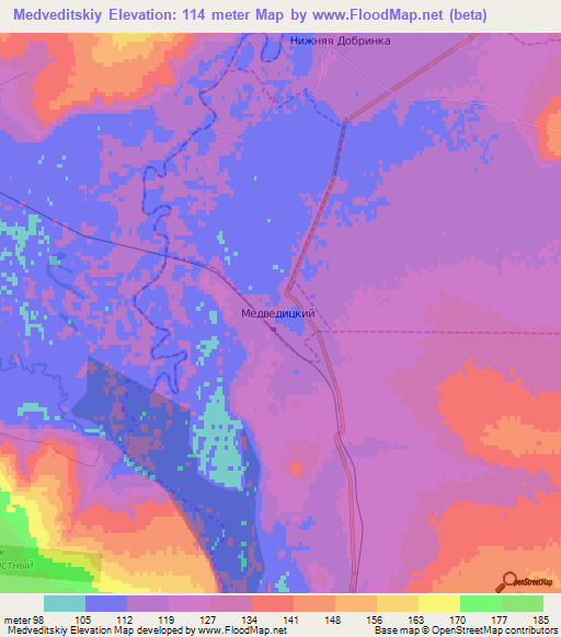 Medveditskiy,Russia Elevation Map