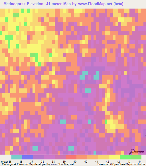 Mednogorsk,Russia Elevation Map