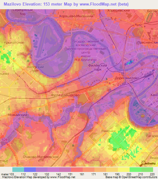 Mazilovo,Russia Elevation Map