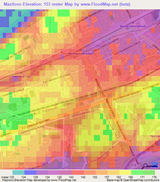 Mazilovo,Russia Elevation Map