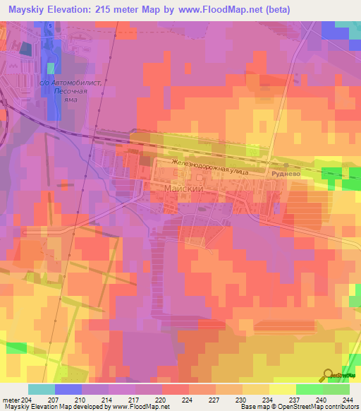 Mayskiy,Russia Elevation Map