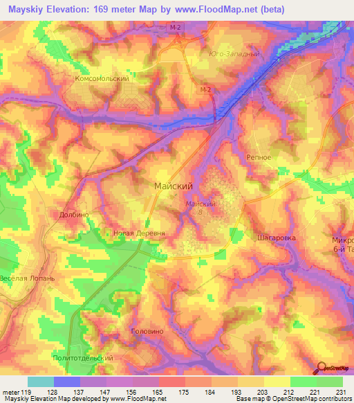 Mayskiy,Russia Elevation Map