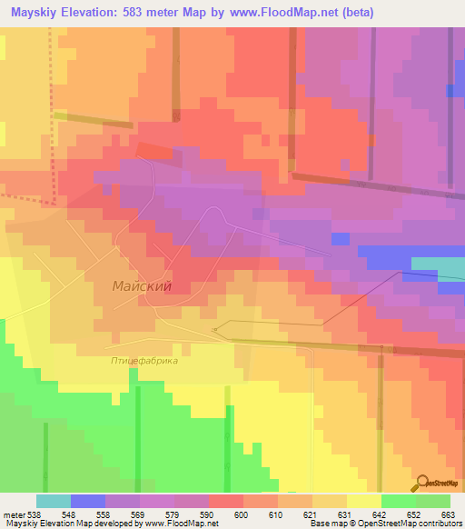 Mayskiy,Russia Elevation Map