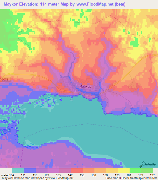 Maykor,Russia Elevation Map