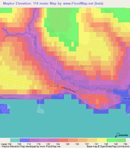 Maykor,Russia Elevation Map