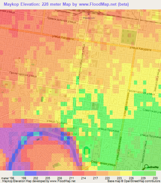 Maykop,Russia Elevation Map