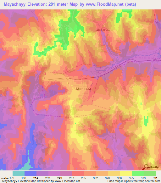 Mayachnyy,Russia Elevation Map