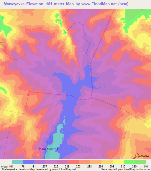 Matveyevka,Russia Elevation Map