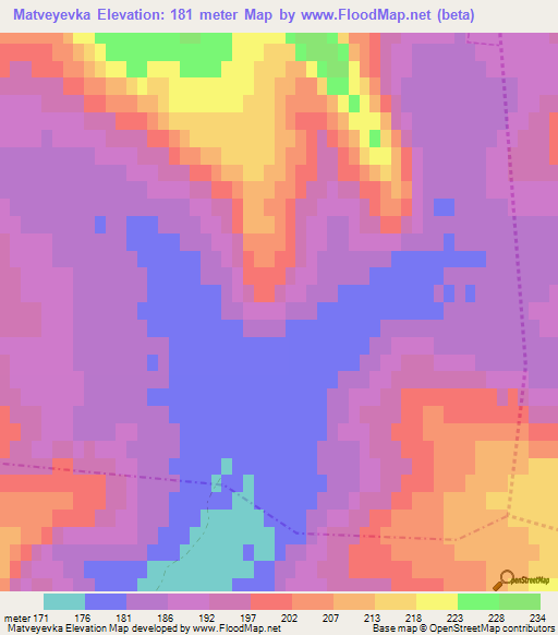 Matveyevka,Russia Elevation Map