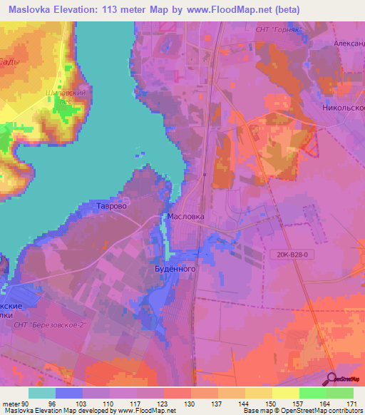 Maslovka,Russia Elevation Map