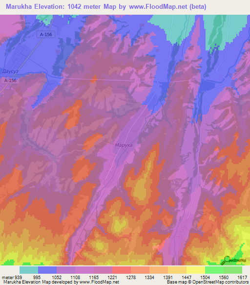 Marukha,Russia Elevation Map