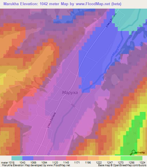 Marukha,Russia Elevation Map