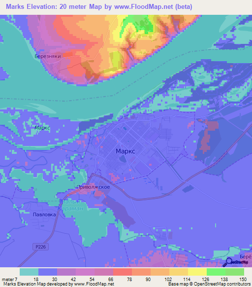 Marks,Russia Elevation Map