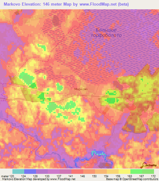 Markovo,Russia Elevation Map