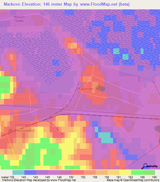 Markovo,Russia Elevation Map