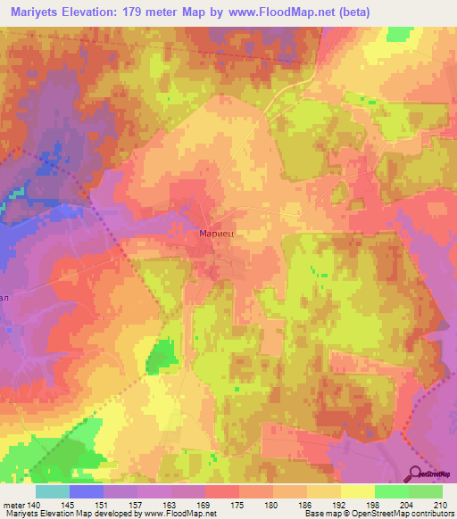 Mariyets,Russia Elevation Map