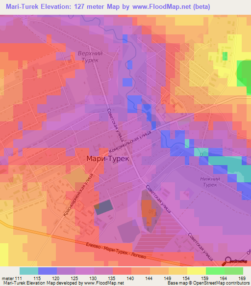 Mari-Turek,Russia Elevation Map