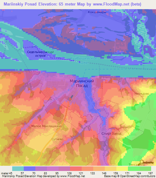 Mariinskiy Posad,Russia Elevation Map