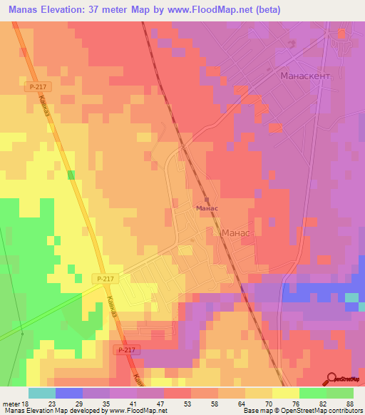 Manas,Russia Elevation Map