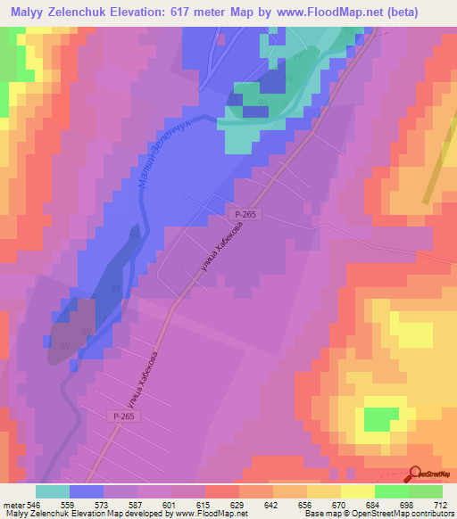 Malyy Zelenchuk,Russia Elevation Map