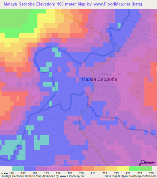 Malaya Serdoba,Russia Elevation Map