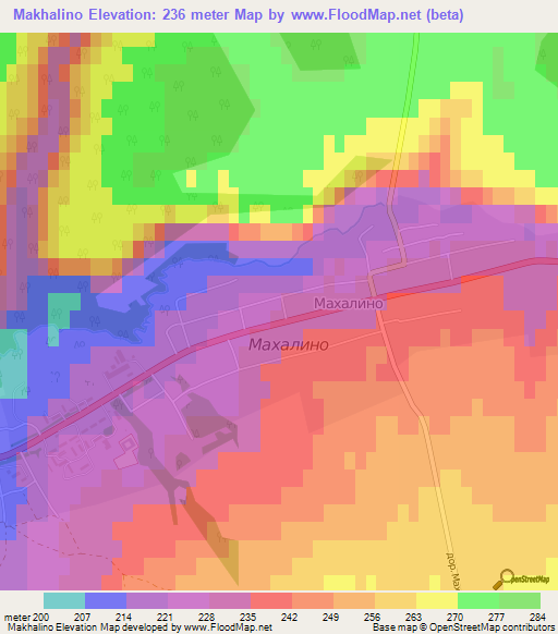 Makhalino,Russia Elevation Map