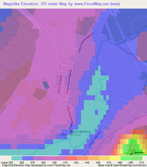 Magnitka,Russia Elevation Map