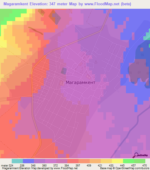 Magaramkent,Russia Elevation Map