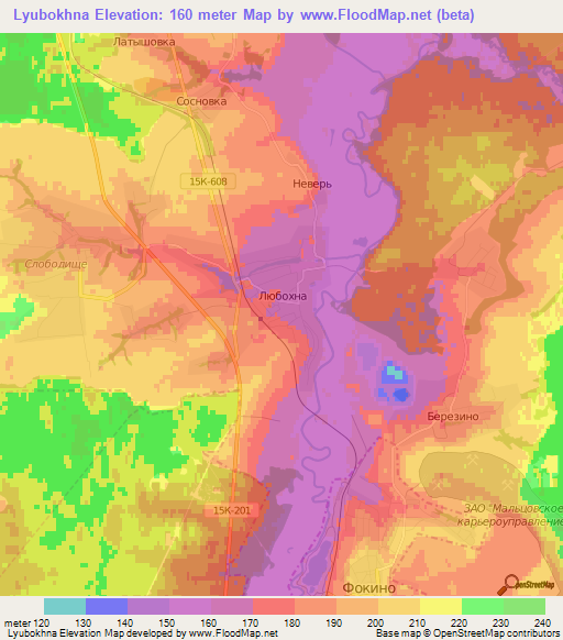 Lyubokhna,Russia Elevation Map