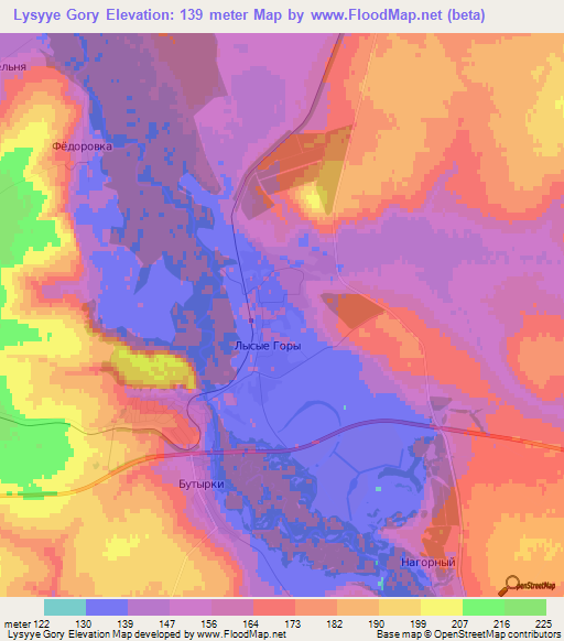 Lysyye Gory,Russia Elevation Map