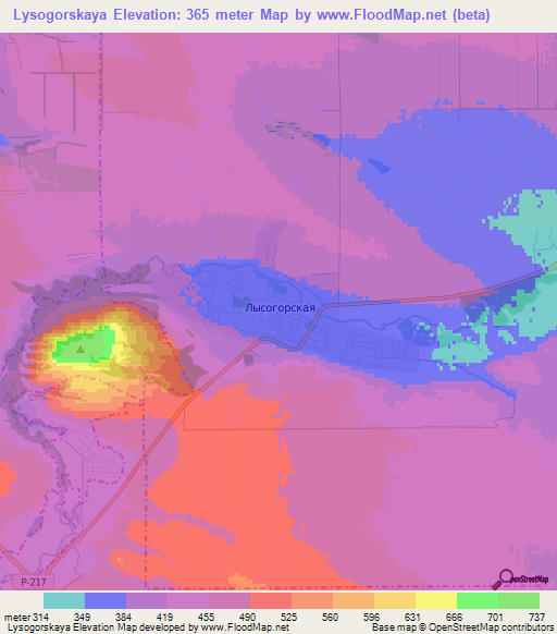 Lysogorskaya,Russia Elevation Map