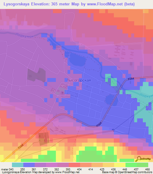 Lysogorskaya,Russia Elevation Map