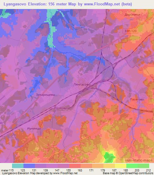 Lyangasovo,Russia Elevation Map