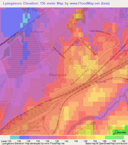 Lyangasovo,Russia Elevation Map