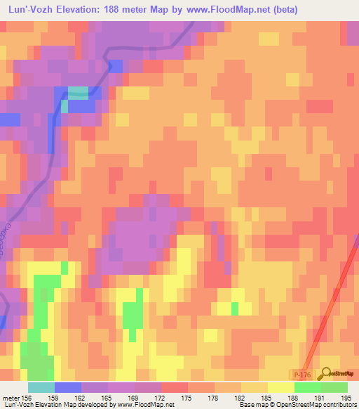 Lun'-Vozh,Russia Elevation Map