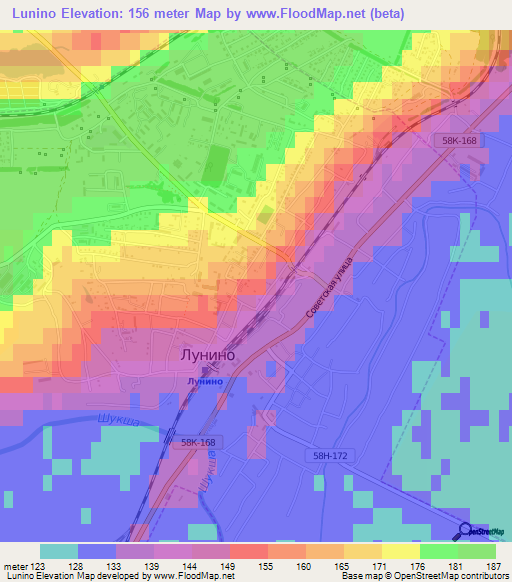 Lunino,Russia Elevation Map