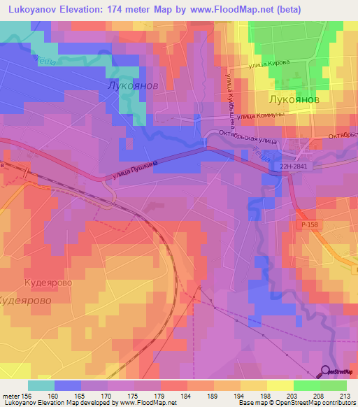 Lukoyanov,Russia Elevation Map