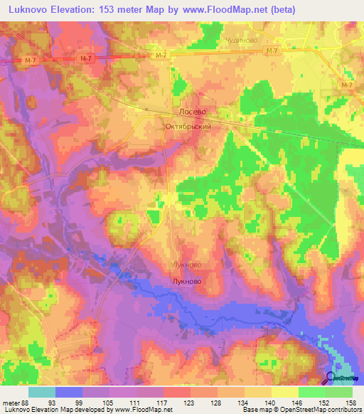 Luknovo,Russia Elevation Map