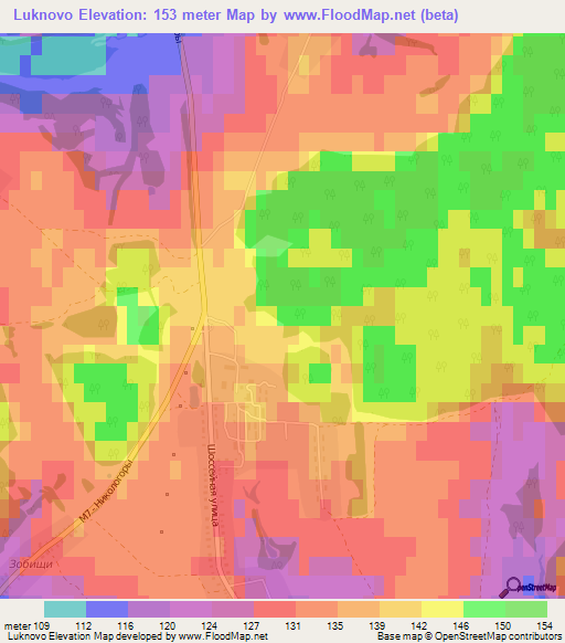 Luknovo,Russia Elevation Map