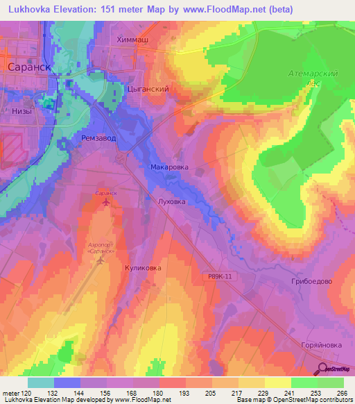 Lukhovka,Russia Elevation Map