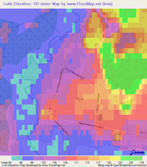 Lukh,Russia Elevation Map