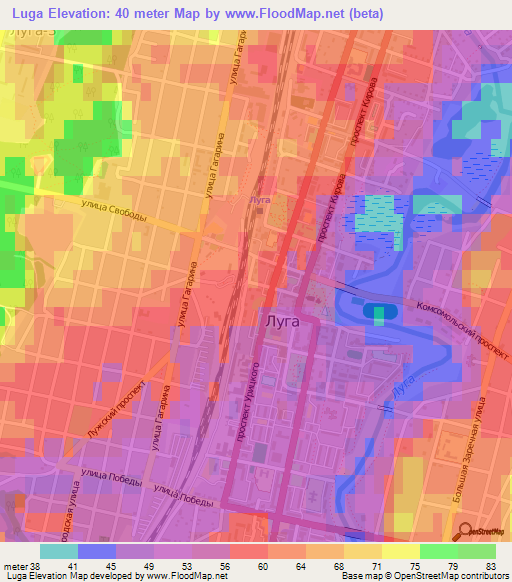 Luga,Russia Elevation Map