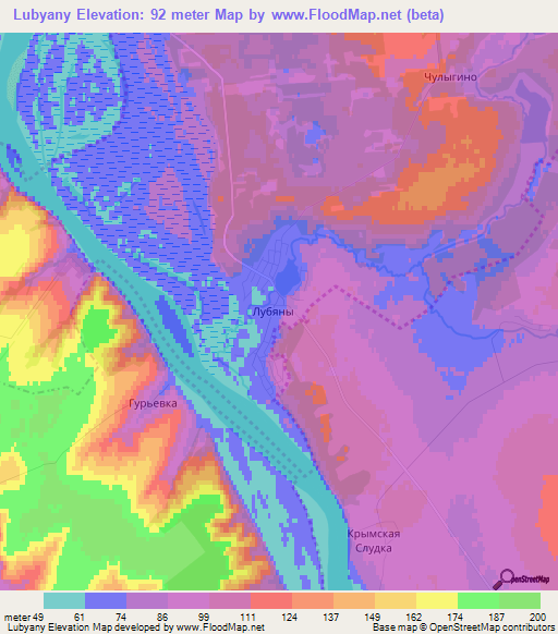 Lubyany,Russia Elevation Map