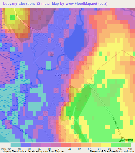 Lubyany,Russia Elevation Map