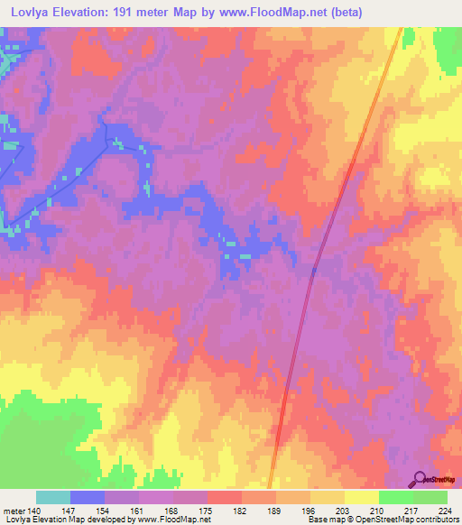 Lovlya,Russia Elevation Map